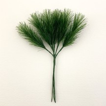 Bundle of 6 Green Fabric Pine Sprigs  ~ Austria ~ 2" Long
